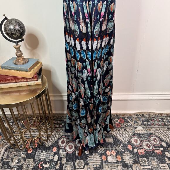 Temperley London Quartz Maxi Dress 100% Silk Botanical Ruffle Size 6 Elegant - Picture 9 of 16